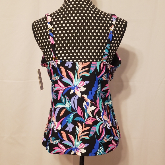Leilani Floral Swimsuit Top Black, Multicolored NWT - Picture 2 of 12
